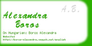 alexandra boros business card